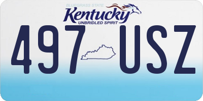 KY license plate 497USZ