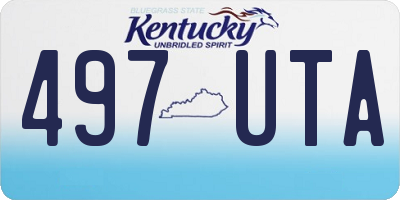 KY license plate 497UTA