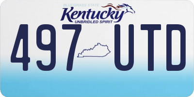 KY license plate 497UTD
