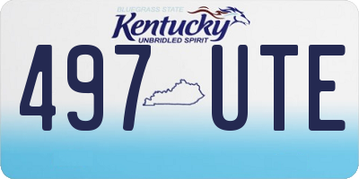 KY license plate 497UTE