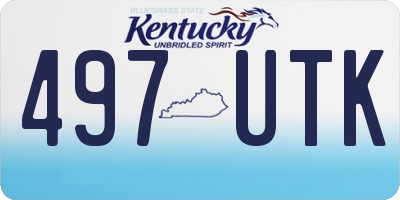 KY license plate 497UTK