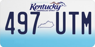KY license plate 497UTM
