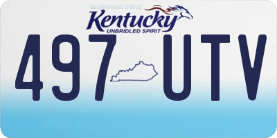 KY license plate 497UTV