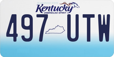 KY license plate 497UTW