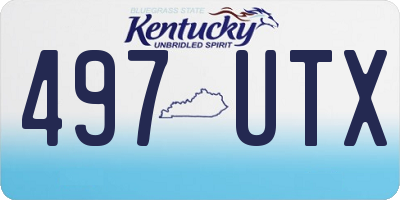 KY license plate 497UTX