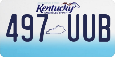 KY license plate 497UUB