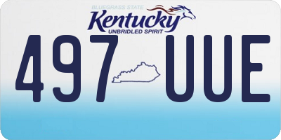 KY license plate 497UUE