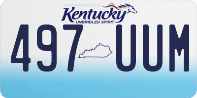 KY license plate 497UUM