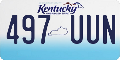KY license plate 497UUN