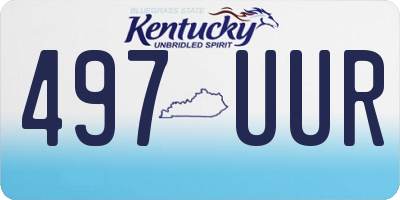 KY license plate 497UUR