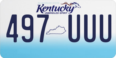 KY license plate 497UUU