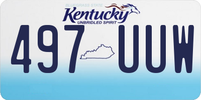 KY license plate 497UUW