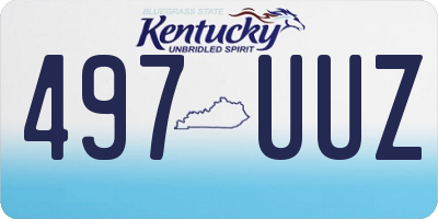 KY license plate 497UUZ
