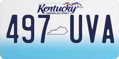 KY license plate 497UVA