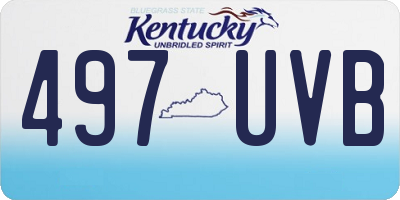 KY license plate 497UVB