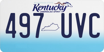 KY license plate 497UVC