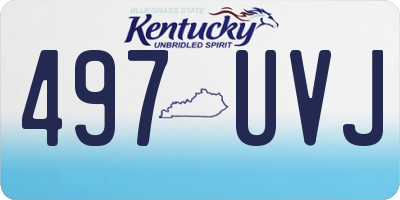 KY license plate 497UVJ