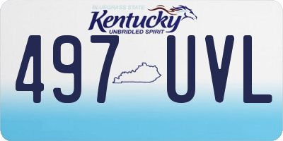 KY license plate 497UVL