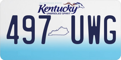 KY license plate 497UWG