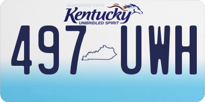 KY license plate 497UWH