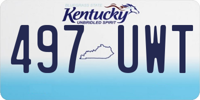 KY license plate 497UWT