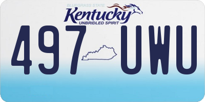 KY license plate 497UWU