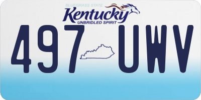 KY license plate 497UWV