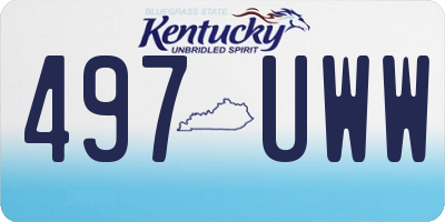 KY license plate 497UWW