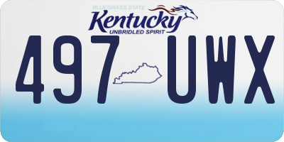 KY license plate 497UWX