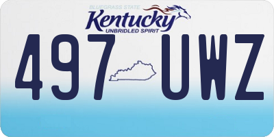 KY license plate 497UWZ