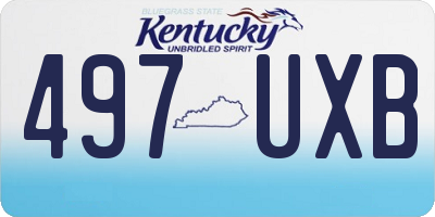 KY license plate 497UXB