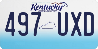 KY license plate 497UXD