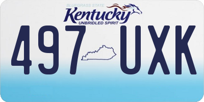 KY license plate 497UXK