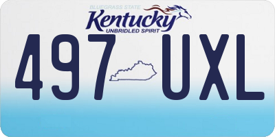 KY license plate 497UXL