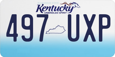 KY license plate 497UXP