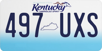 KY license plate 497UXS