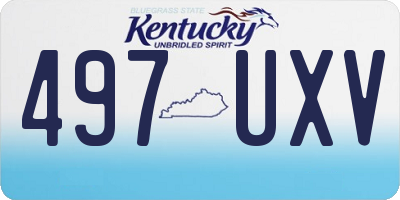 KY license plate 497UXV