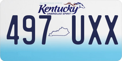 KY license plate 497UXX