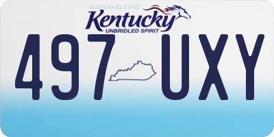 KY license plate 497UXY