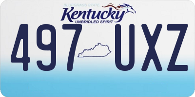 KY license plate 497UXZ