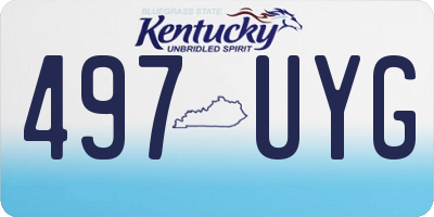 KY license plate 497UYG