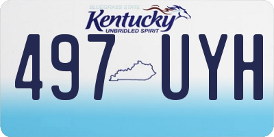 KY license plate 497UYH