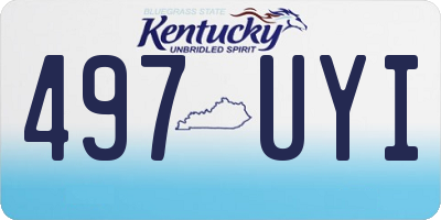 KY license plate 497UYI