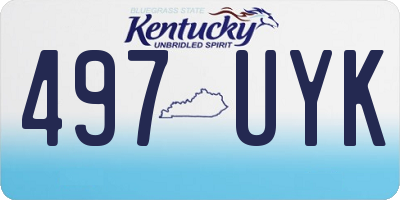 KY license plate 497UYK