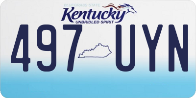KY license plate 497UYN