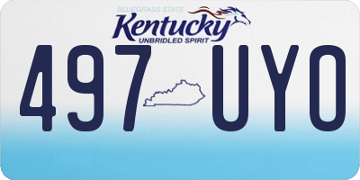KY license plate 497UYO