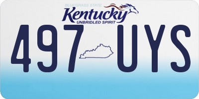 KY license plate 497UYS