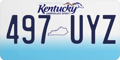 KY license plate 497UYZ
