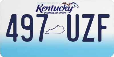 KY license plate 497UZF