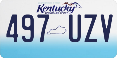 KY license plate 497UZV